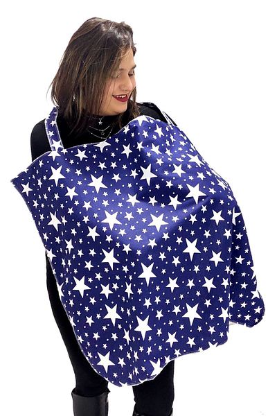 Bundera Adjustable Mother Breastfeeding Cover Washable Baby Breastfeeding Apron Navy Blue Star 85x70