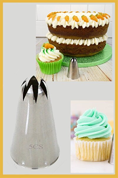 ENJOYPEPERON طرف كيس كريمة ستانلس ستيل (طرف كيس الخفق، الغطاء) 1 قطعة + 4 أكي...