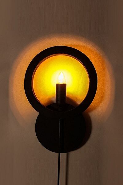 Bundeba Moon Wooden Sconce - Lamp Wall Decor Chandelier Sconce for Cafe, Hotel, Restaurant, Room, Office