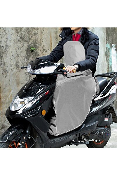 Bundeba Scooter Uyumlu Diz Koruma Örtüsü Motorsiklet Dizlik Yağmur Soğuk Rüzgar Önleyici Örtü Gri