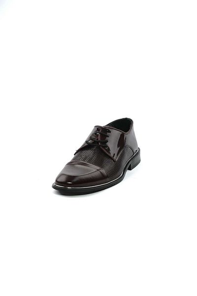 Morven Ανδρικά παπούτσια Claret Red Neolit Needle Print Classic λουστρίνι