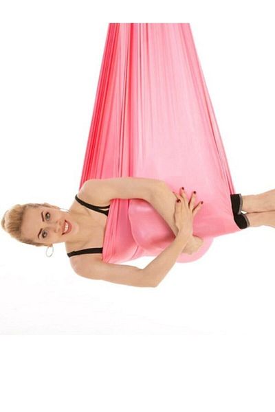 Bundera Yoga Fly Hammock Pink Ceiling Hanger Anti-Gravity Fitness Pilates Aerial Acrobatics Exercise Balance Machine