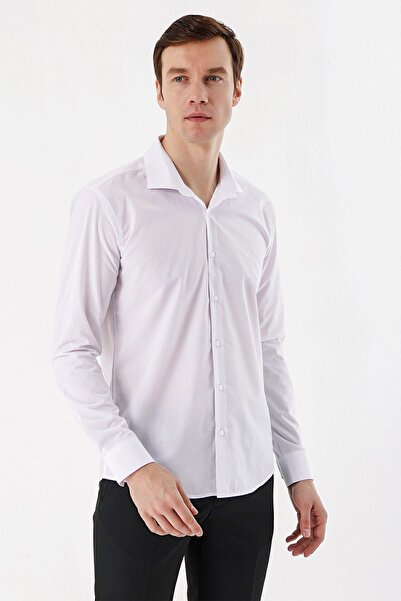 Morven Ανδρικό λευκό πουκάμισο Basic Slim Fit