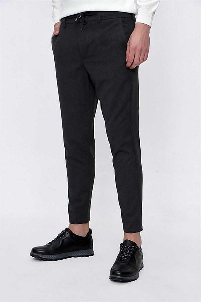 Morven Men's Anthracite Slim Fit Elastic Sports Trousers