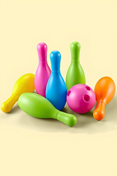 Factorial Bowling Oyunu 4 Yaş Kız Çocuk Spor Oyuncakları 7 Parça Renkli Labut...