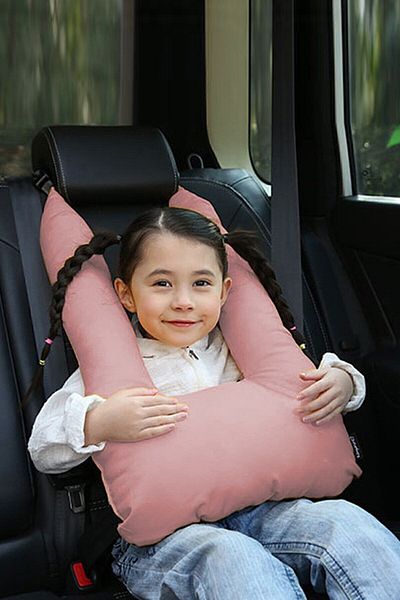 Bundeba Pink Child Safety Belt Pillow - Organizer Car Holder Pillow