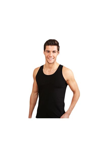 Berrak Men's Black 3-Pack 100% Cotton Black Combed Cotton Undershirt Elf568ber1022ccm3