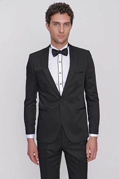 Morven Costum de mire Ceromonia cu papion Taiga neagră pentru bărbați