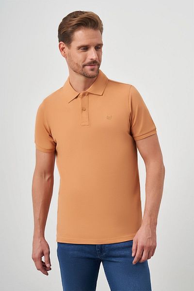 Morven Honey Basic Solid 100% bumbac Slim Fit Slim Fit Tricou polo cu mânecă scurtă pentru bărbați