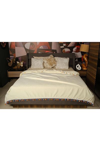 MİLAYS LİFE HOME COLLECTİON MILAY'S LIFE HOME - Soft Blanket Bedspread with Soft Tassel Detail