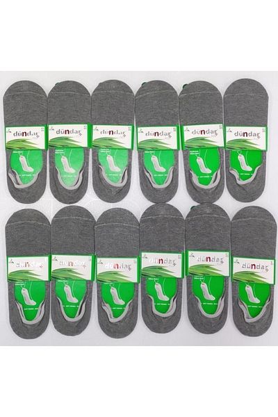 Dündar Men's Gray Bamboo Ballerina Socks Plus Seamless 12-pack