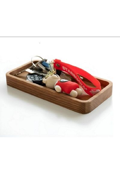 Redwood Wooden Tray - Jewelry Tea, Coffee and Presentation Trays, Keychain Money Box