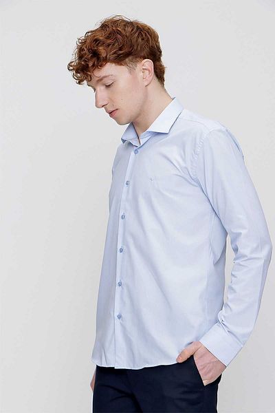Morven Cămașă pentru bărbați A. Blue Basic Straight Slim Fit Slim Fit