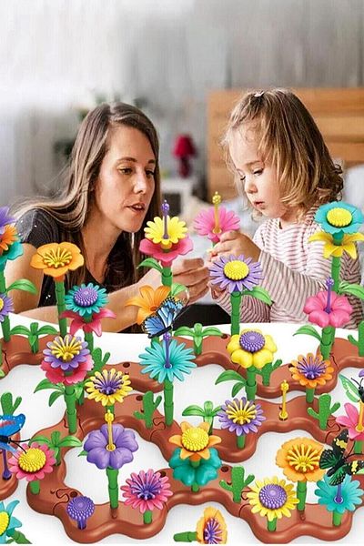 Bundera 156 Piece Sea and Beach Flower Garden Building Set - Puzzle Puzzle