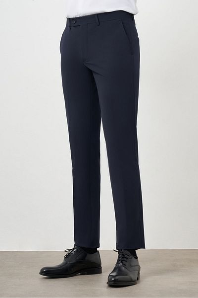 Morven Men's Navy Blue Liam Dynamic Fit Classic Pants