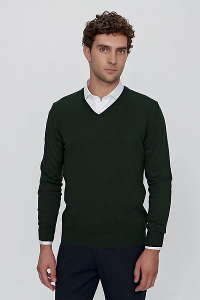 Morven Πλεκτό πουλόβερ Basic Dynamic Fit Relaxed Cut V λαιμόκοψη