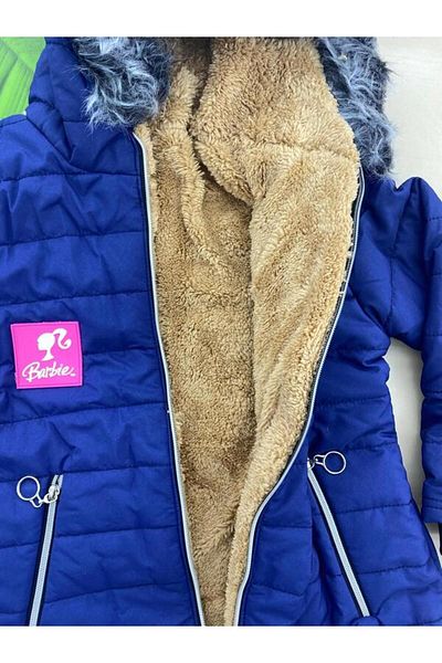 ÖRZİKİDS 7-10 Years Girl's Quilted Coat - Hooded and Inside Versoft