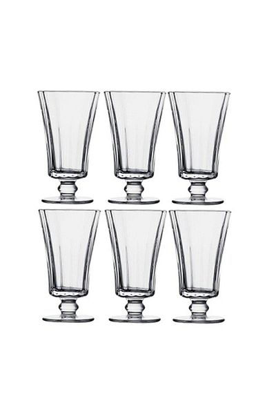 Paşabahçe 440186 Diamond Digestive Set of 6 Footed Coffee Glasses - 130 Cc Fma412033