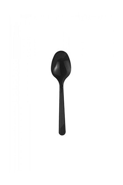 Kullan At Market Pack of 25 Black Roll-Up Plastic Spoons
