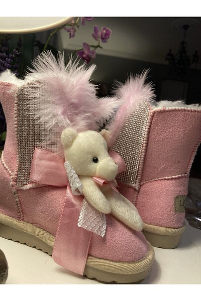 Portakal Bebek Narrow Molded Boots with Teddy Bear and Stones - Choice 1-2 Large