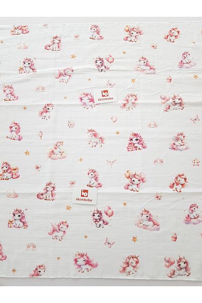ilkimbebe Unicorn Patterned Muslin Blanket Set