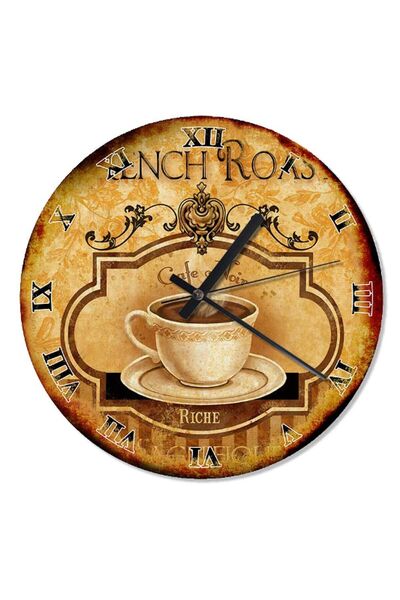 Generic Brand 30 cm Diameter Cafe Noir Coffee Cup Silent Wall Clock
