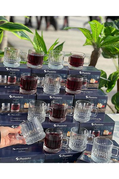 Paşabahçe Elyisa Pasabahce Tea and Coffee Cup - 195 cc, Glass Mug and Cup 6 Pieces