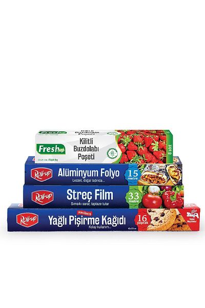 Roll-Up Baking Paper - Stretch Film - Refrigerator Bag Economical Kitchen Set -2