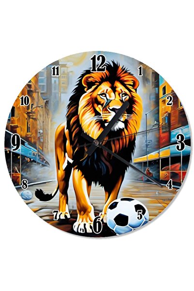 Tablo Mega Futboll Ve Aslan Kral Şekilli Duvar Saati