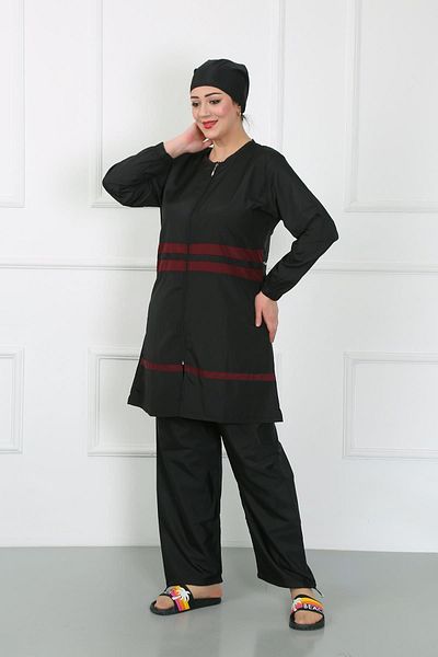 Akbeniz Μαύρο μαγιό Hijab Plus Size - 44025
