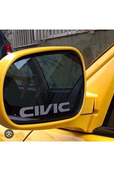 3dbaydesign Honda Cıvıc Ayna Yazısı (GRİ) 2 Adet 8x1.2 cm