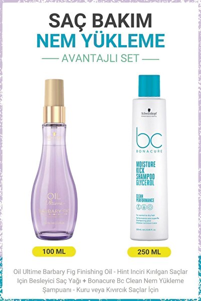 Bonacure Barbary Fig Finishing Oil - Besleyici Saç Yağı + BC Clean Nem Yüklem...