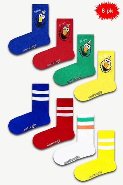 Neşeli Çoraplar Set de 8 șosete sport Elmolar