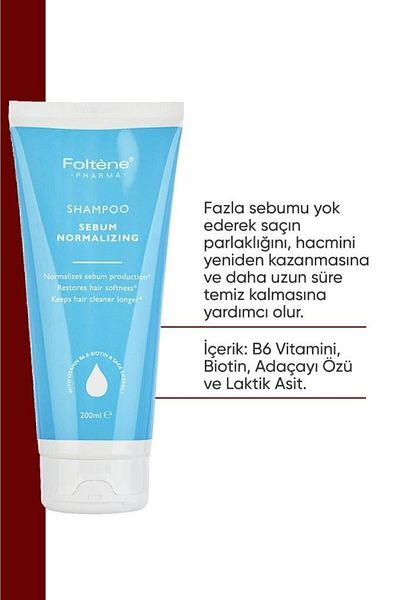 Foltene Pharma 200 ml Sebum Normalizing Oil Regulating Shampoo