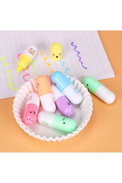Pembe Çarşı Set of 6 Highlighter Capsule Pens