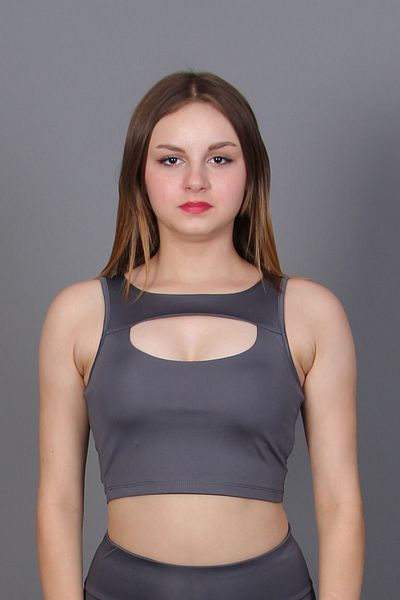 twingold Strappy Anthracite Crop Sports Top - Women