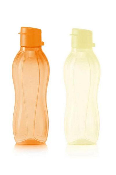 Tupperware 500 ml Eco Bottle - Orange, Sliding Corn Yellow, Easy Lid and Flask