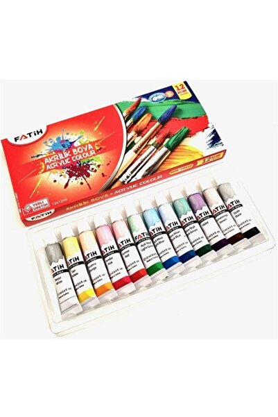 Fatih Akrilik Boya Tüplü 12 gr 12 Li Karışık Renk