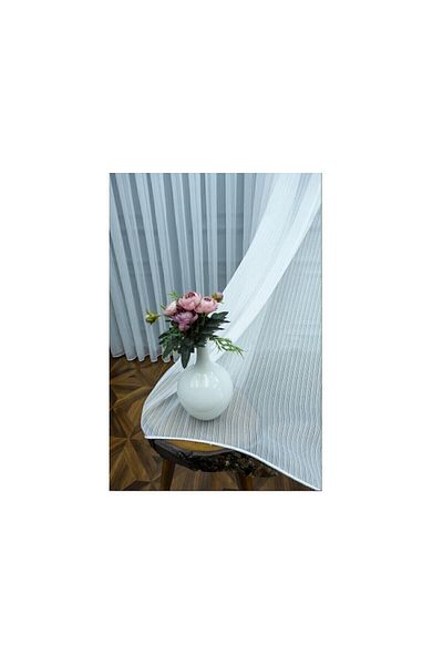 Taç RÜYAPER Striped Tulle Curtain Tight Pleat 1/3