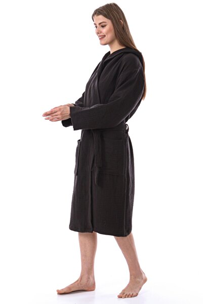 destinyhometex Unisex μπουρνούζι με κουκούλα 4 στρώσεων 100% οργανικό βαμβάκι Premium Multi Muslin Ultra Soft