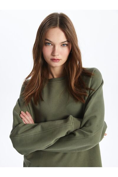 Dexia Chicago - Crew Neck Basic Άνετη εφαρμογή Μακρυμάνικο Μπλουζάκι από χτενισμένο βαμβακερό φόρεμα