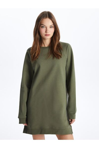 Dexia Chicago - Crew Neck Basic Άνετη εφαρμογή Μακρυμάνικο Μπλουζάκι από χτενισμένο βαμβακερό φόρεμα