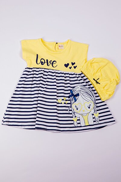 HÇM B7 Model Girl's Striped Printed Dress