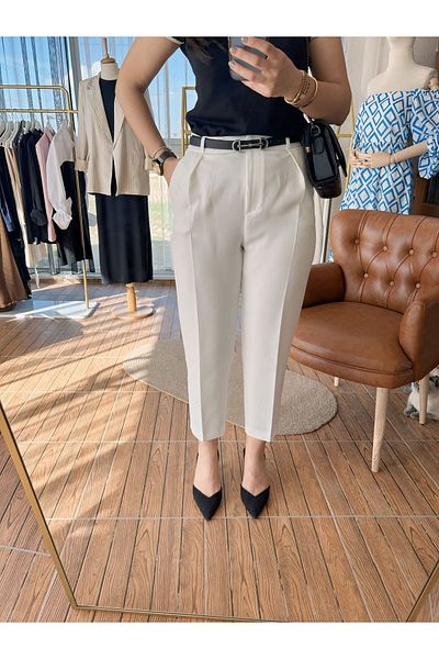 ANKH WOMAN HIGH WAIST LEG MINI SLIT PANT