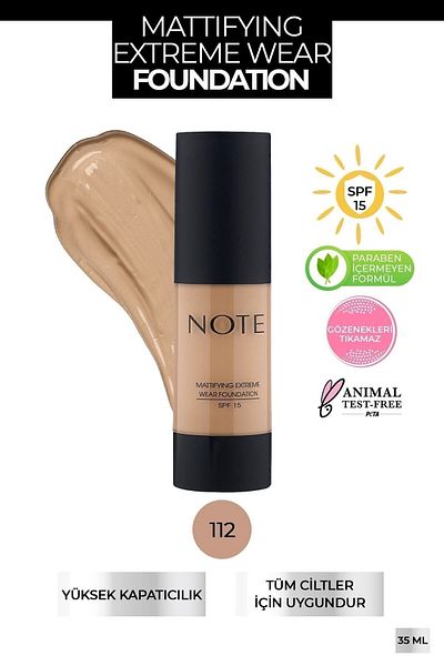 NOTE Spf 15 Mattifying Extreme Wear - Intensive Coverage, Finished Foundation 112 Desert Beige