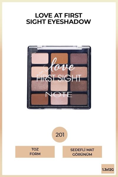 NOTE Love At First Sight Eyeshadow Mat Ve Işıltılı Toz Göz Far Paleti - 201 Daily Routine