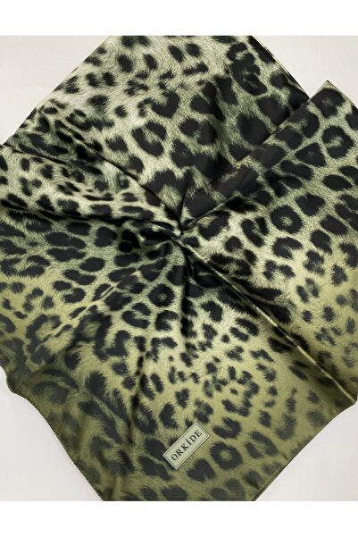 Orkide Leopar Desen Eşarp