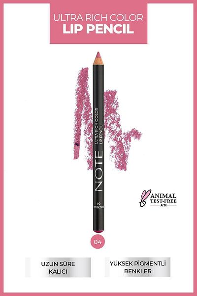 NOTE Ultra Rich Color Lip Pencil Lip Liner 04 Fuchsia - Pink