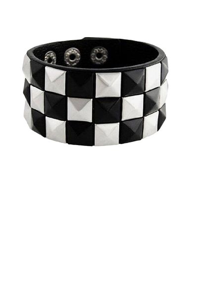 targay Gothic Punk Metallica Pyramid Studded Bracelet