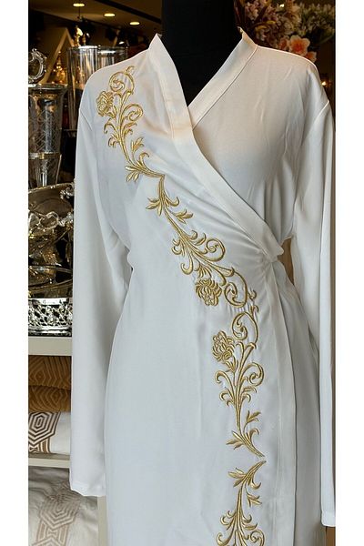 Antepiş Home Gold Color Glitter Embroidered Prayer Dress
